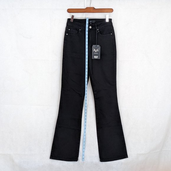 Versace 1969 Italia Black Denim Bootleg Jeans Size 28 Tall NWT - Picture 5 of 6